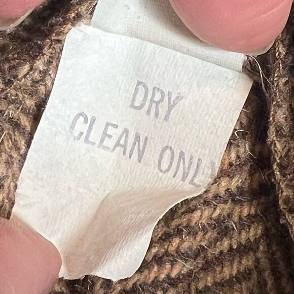 Vintage 70s Brown Double Split Herringbone Career Classic Midi Skirt Size Small - Picture 12 of 12